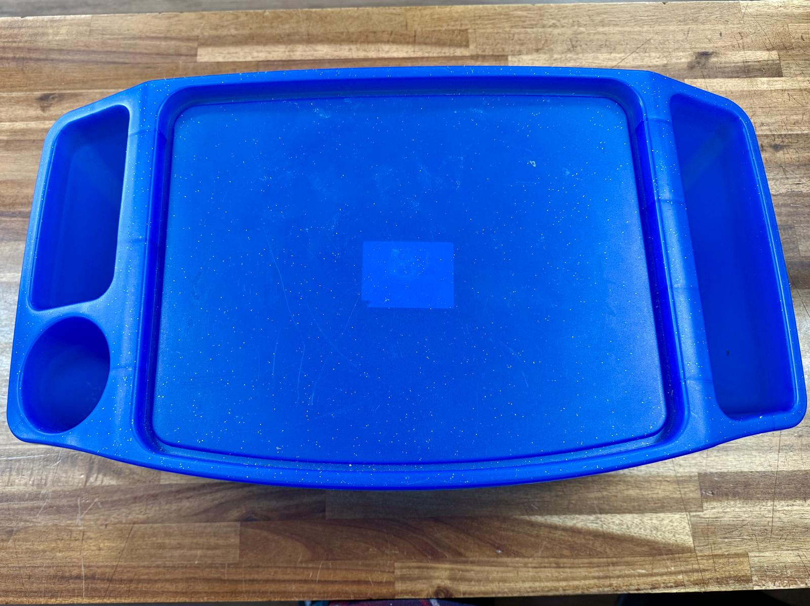 Creatology Blue Glitter Lap Desk Study Tray w Cup Holder & Storage