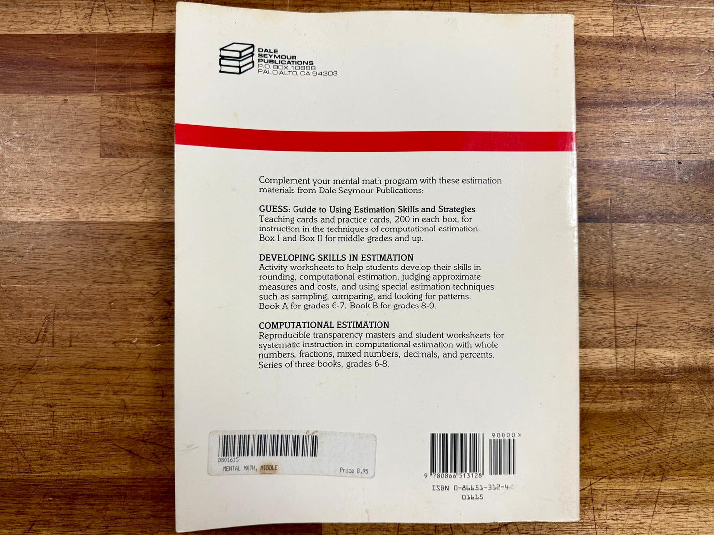 Mental Math in the Middle Grades, Blackline Masters