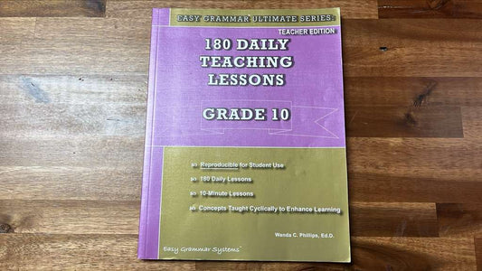 Easy Grammar 180 Daily Lessons Grade 10 Teacher Guide - VG