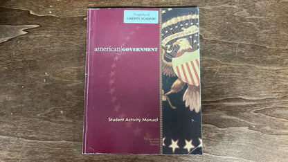 JBU American Government Answer key, and student activity manual