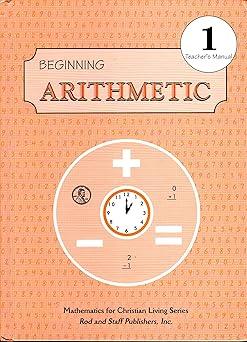 Rod & Staff Beginning Arithmetic 1 Teacher's Manual - Condition LIKE NEW