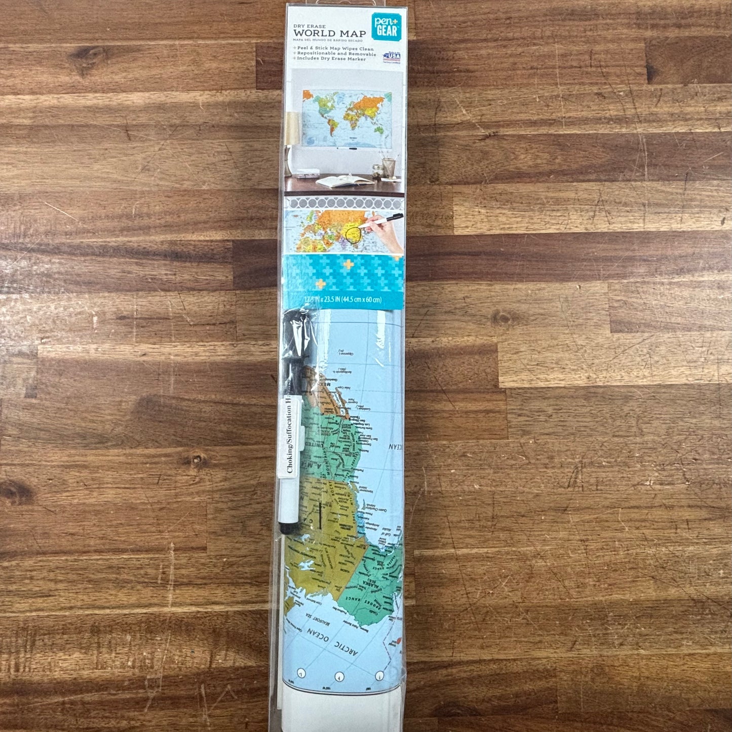 Pen+Gear Dry Erase World Map