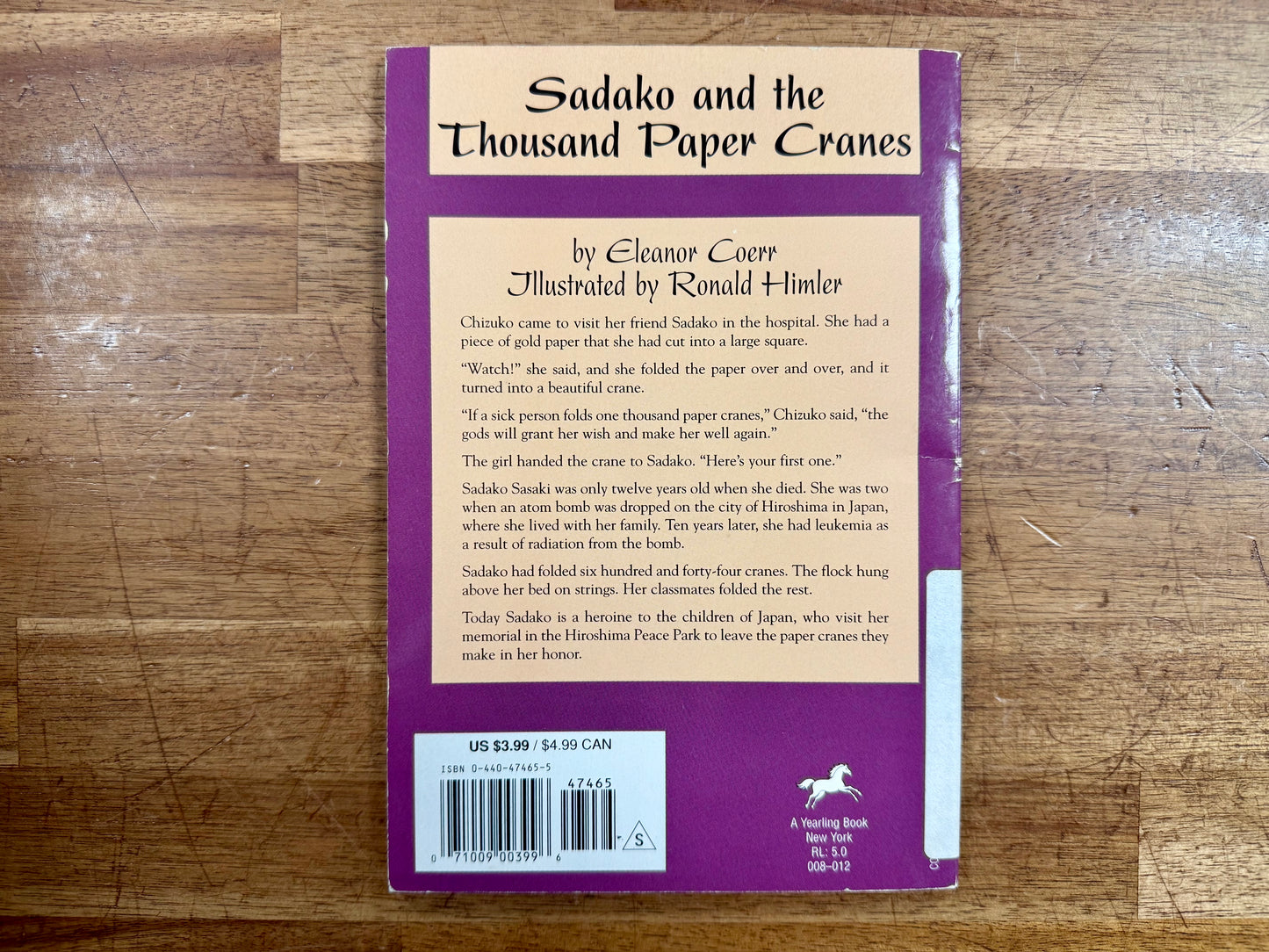Sadako and the 1000 Paper Cranes - Eleanor Coerr (1979)