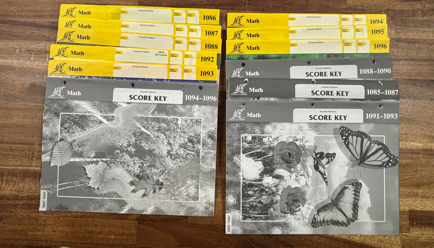 ACE Math Fourth Edition Student Workbook Set 1086-1096 — front cover