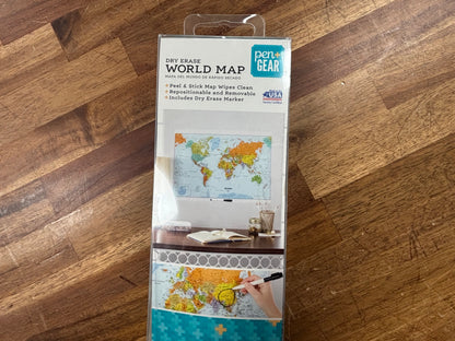 Pen+Gear Dry Erase World Map