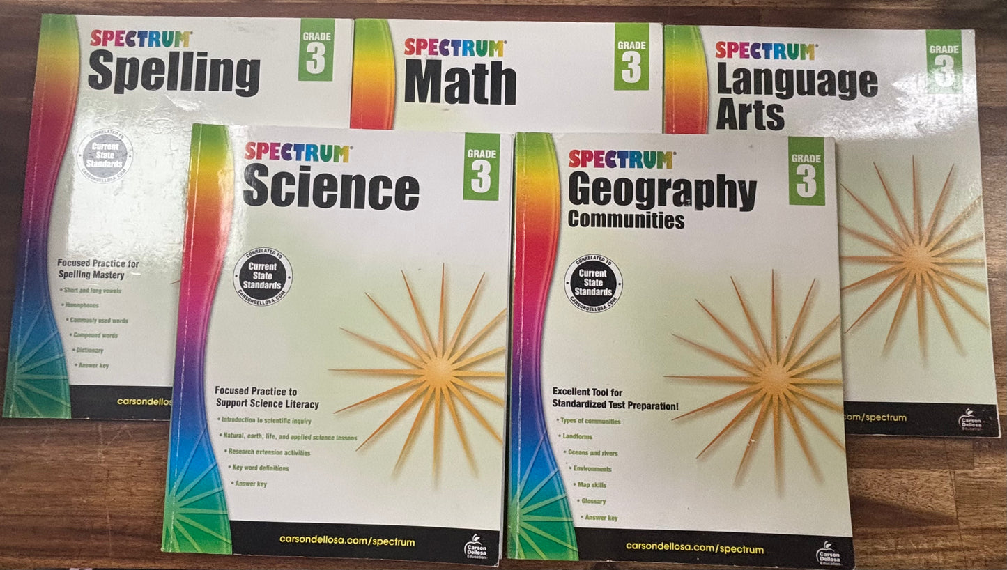 Spectrum Grade 3 Set: Spelling, Math, Language Arts, Science — photo 3 of 7