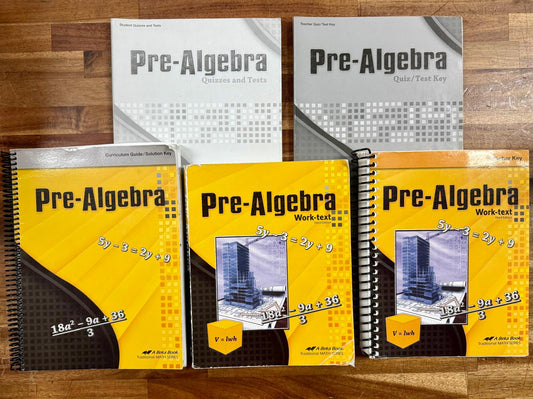Abeka Pre-Algebra 3rd Ed Complete Set of 5 - Clean