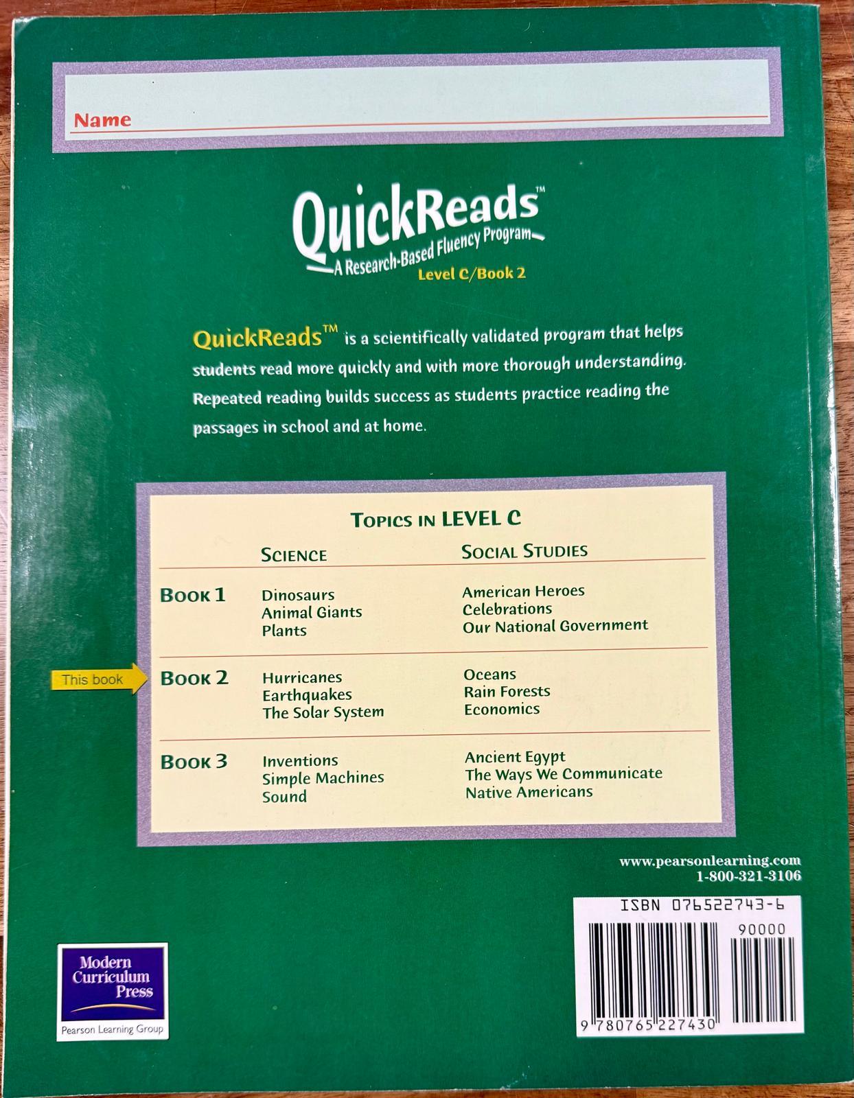 Pearson Learning: QuickReads Level C Book 2 (A Research-Based Fluency Program)