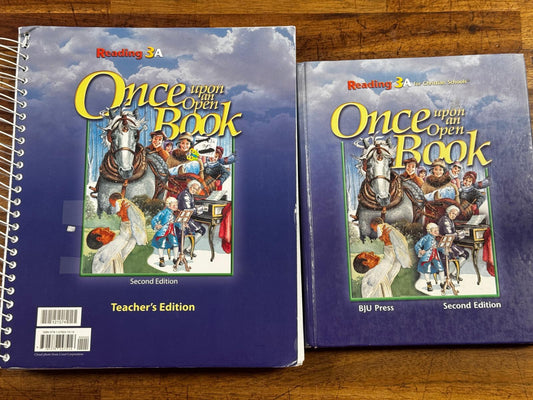 BJU Reading 3a Once Upon an Open Book 2nd Ed Text & Worktext Answer Key - Condition GOOD & CLEAN