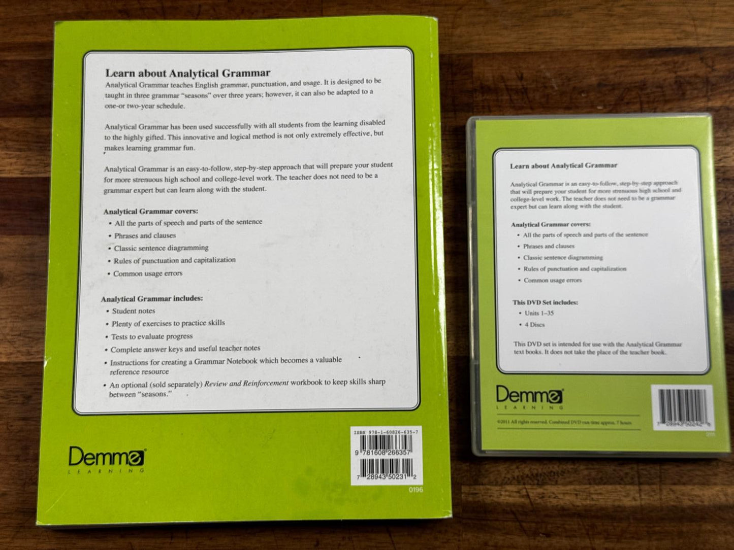 Analytical Grammar Teacher Book & DVD - Condition GOOD & CLEAN