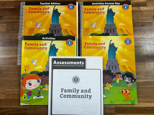 BJU Press Family and Community 1 4th Ed Txt, Activities, Tests, Tchr Ed, Activites Key- Condition GOOD