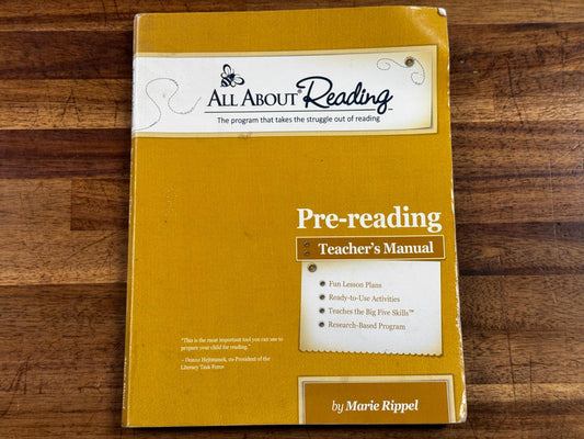 All About Reading Pre-Reading Teacher's Manual - Condition FAIR