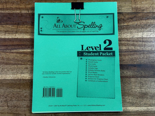 All About Spelling Level  2 Student Packet - FULL & CLEAN
