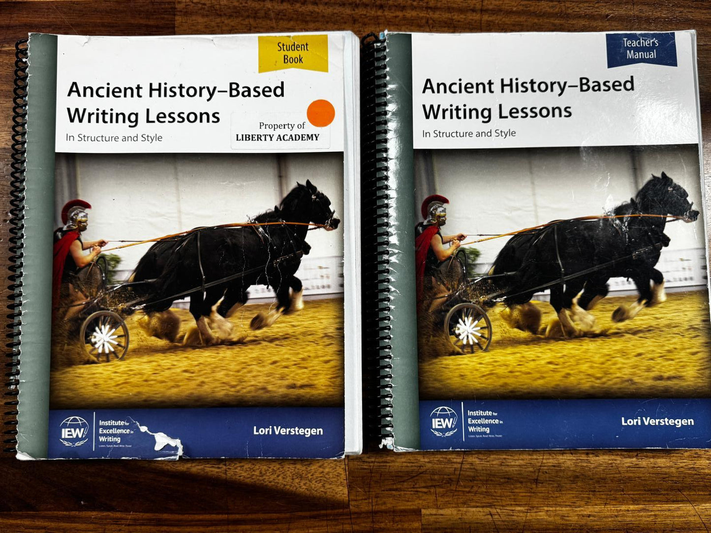 IEW Ancient History-Based Writing Lessons Student Book & Teacher Manual - Condition FAIR & CLEAN
