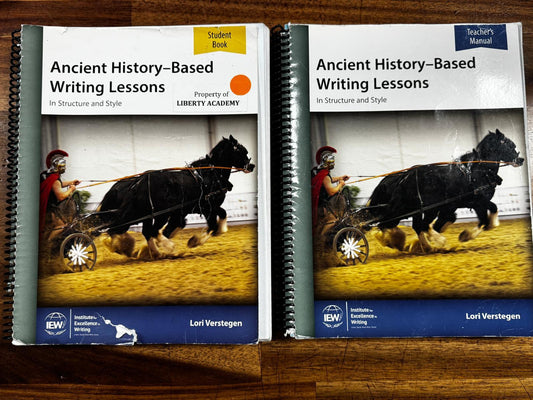 IEW Ancient History-Based Writing Lessons Student Book & Teacher Manual - Condition FAIR & CLEAN