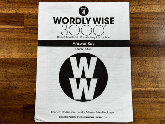 Wordly Wise 3000 Book 4 Answer Key 4th Edition