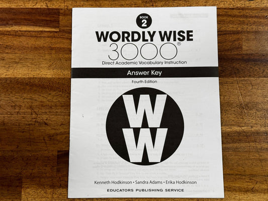 Wordly Wise 3000 Book 2 Answer Key 4th Edition Direct Academic Vocabulary Instruction