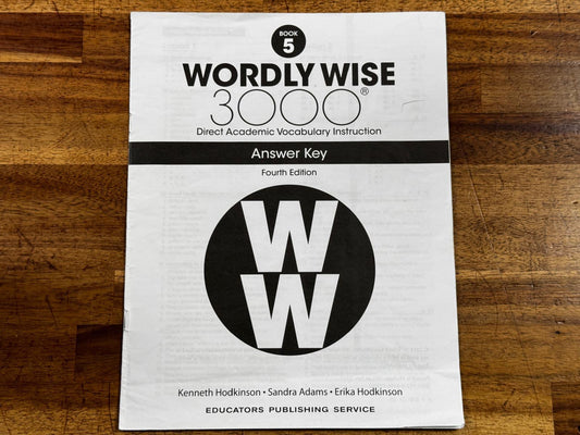 Wordly Wise 3000 Book 5 Answer Key 4th Edition Direct Academic Vocabulary Instruction