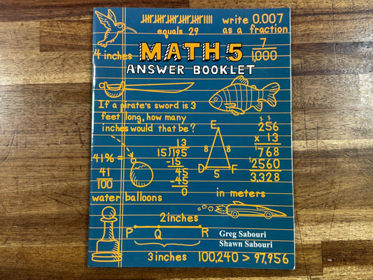Teaching Textbooks Math 5 Answer Booklet - Condition GOOD & CLEAN
