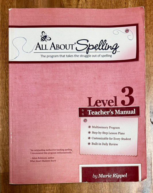 All About Spelling Level 3 Teacher's Manual - CONDITION Acceptable & Clean