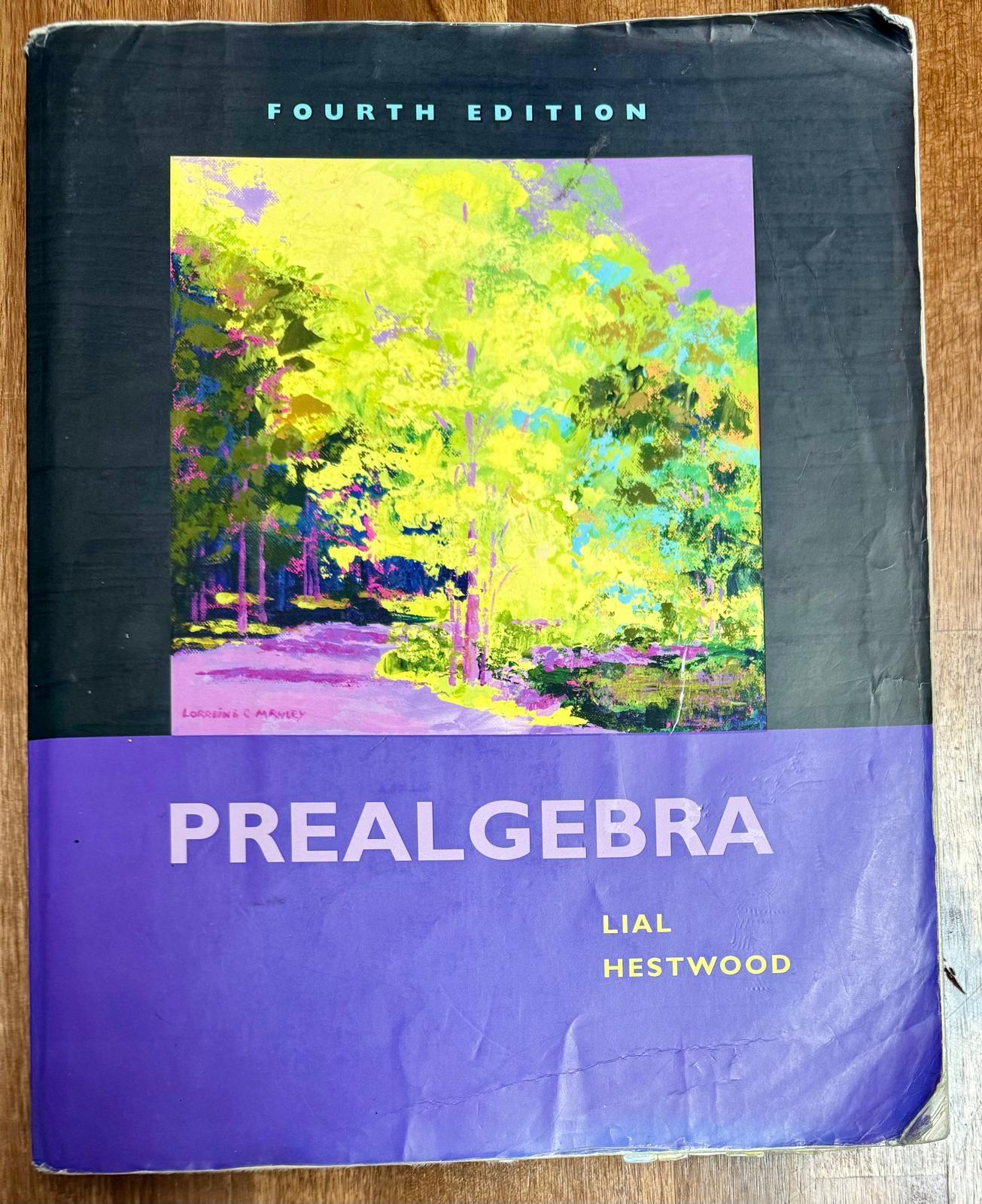 Prealgebra 4th Edition Textbook w/ Student's Solutions Manual - CONDITION Acceptable