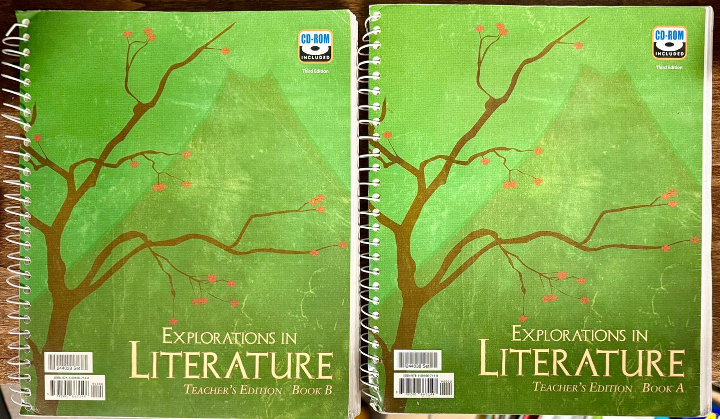 BJU Press Explorations in Literature Student Text & Teacher’s Edition (Books A & B) 3rd Edition with CD – Condition: Good & Clean