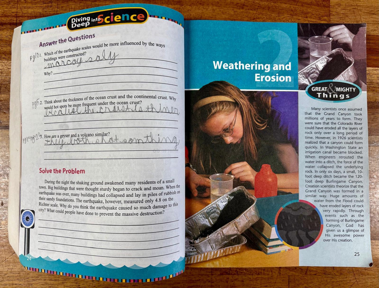 BJU Science 6 (Text, Teacher's Edition, Answer Key) 3rd Edition – Condition: Acceptable; Writing in Textbook Unit 1