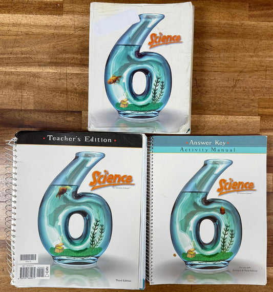 BJU Science 6 (Text, Teacher's Edition, Answer Key) 3rd Edition – Condition: Acceptable; Writing in Textbook Unit 1