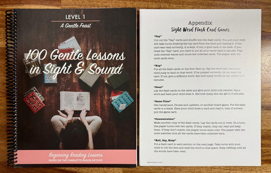 100 Gentle Lessons In Sight and Sound Level 1 - A Gentle Feast Reading Lessons with Appendix