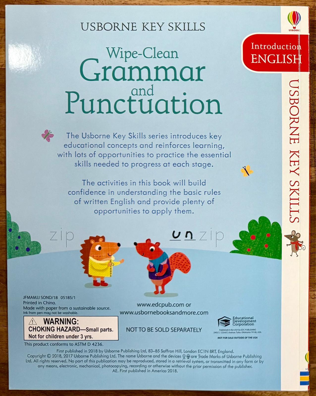 Usborne Key Skills Introduction English: Wipe-Clean Grammar and Punctuation