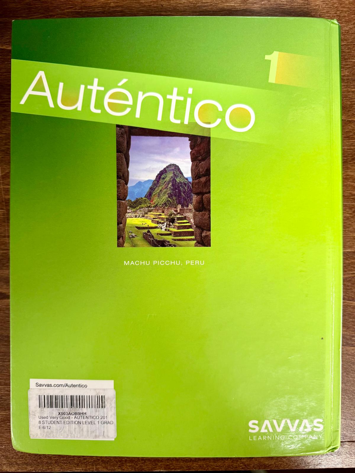 Autentico 2018 Student Edition Level 1 Grade 6/12