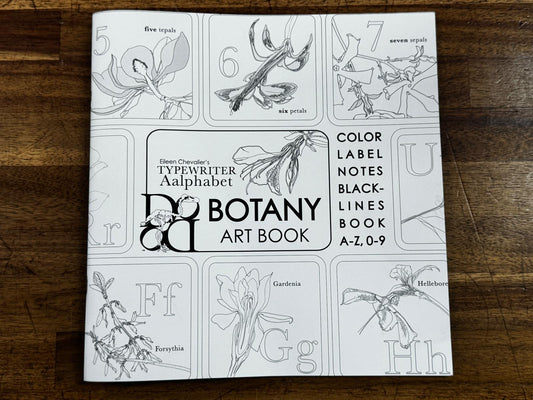 Typewriter Aalphabet Botany Art Book by Eileen Chevalier
