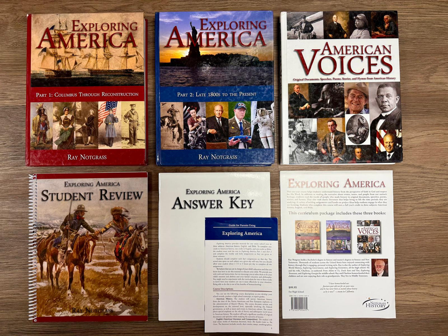 Notgrass Exploring America SET - Textbooks, American Voices, Student Review, Answer Key, Parents Guide