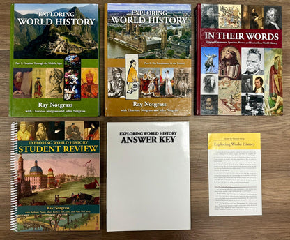 Notgrass Exploring World History SET - Textbooks, In Their Words, Student Review, Answer Key, Parents Guide