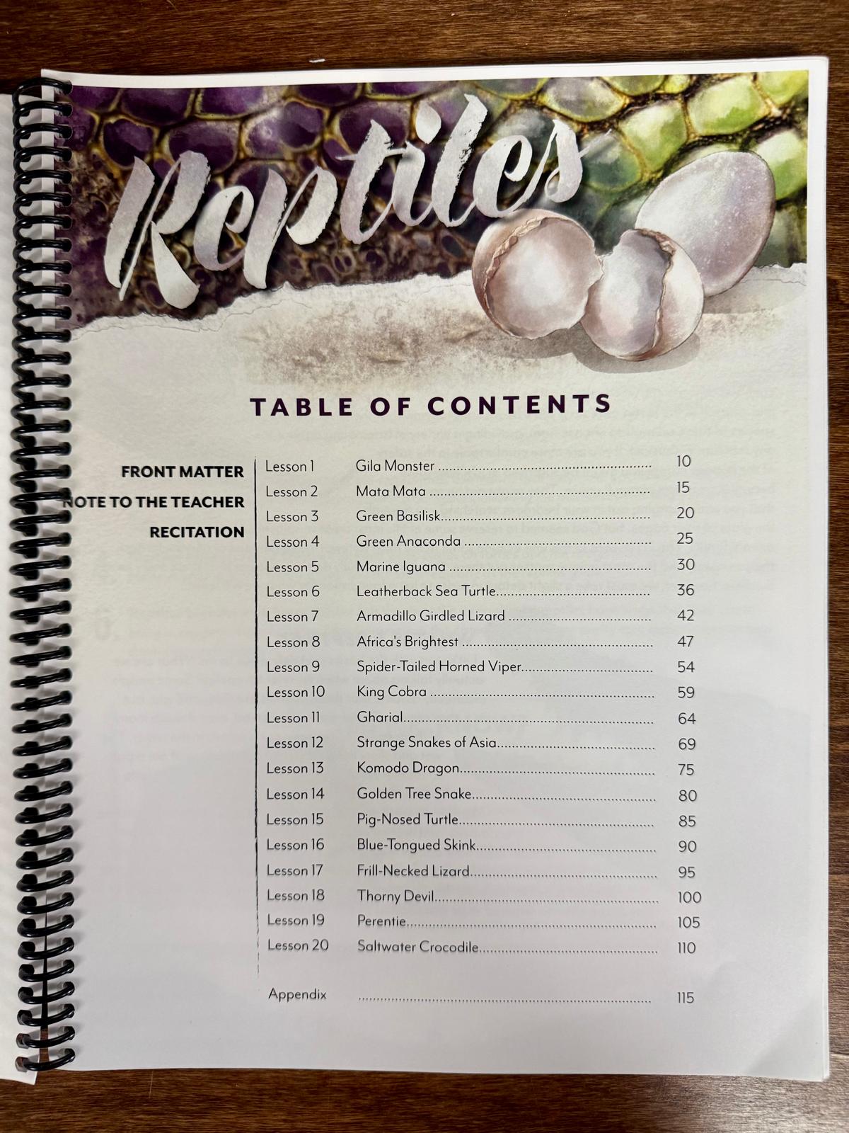 Gather 'Round Homeschool Teacher's Guide – Reptiles Unit