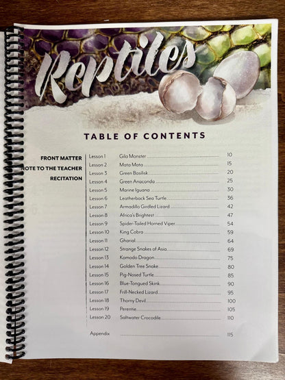 Gather 'Round Homeschool Teacher's Guide – Reptiles Unit