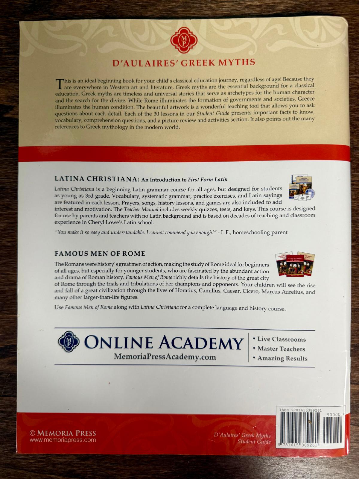 Memoria Press D'Aulaires' Greek Myths Student Guide - 2nd Edition