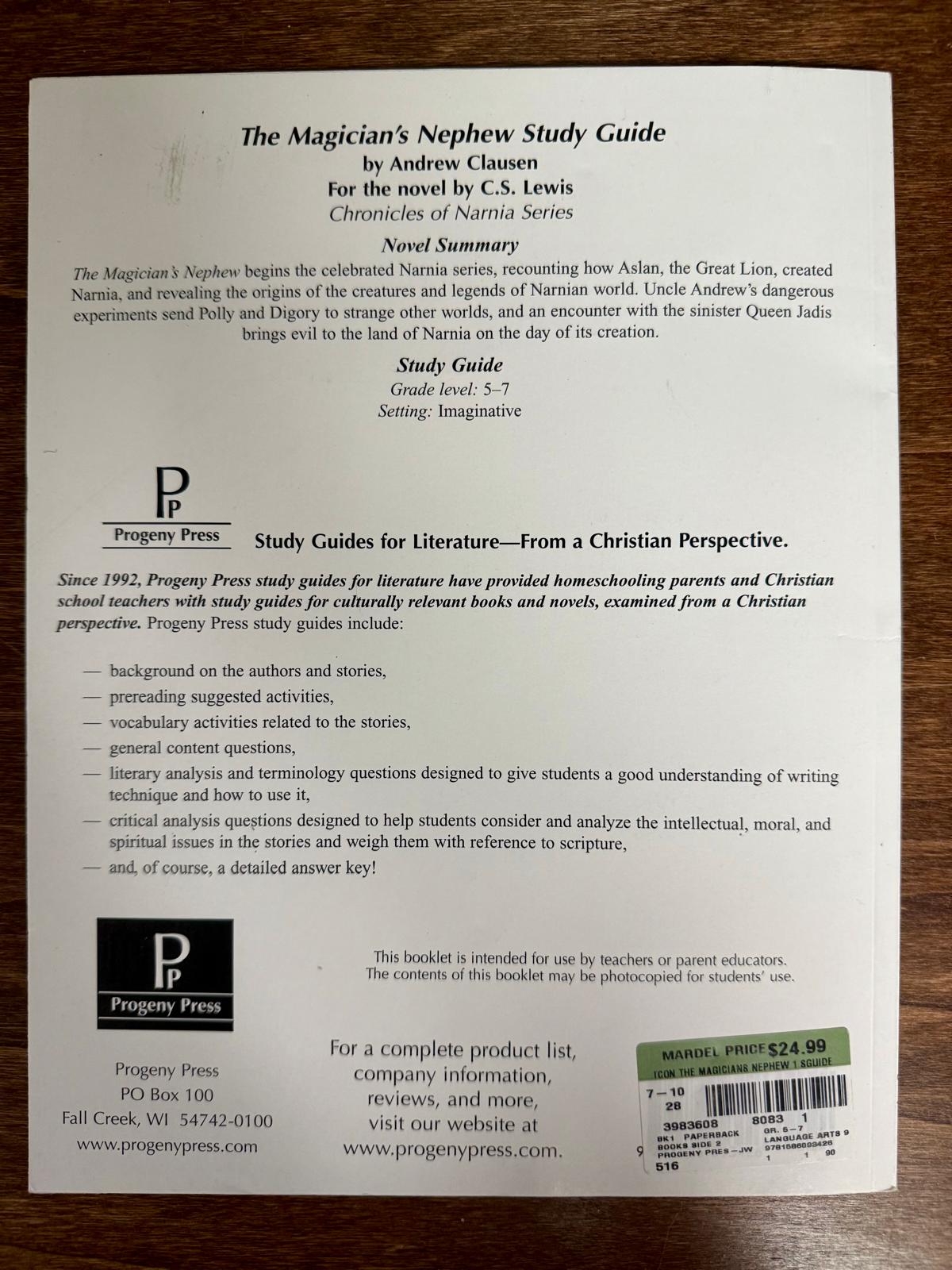 Progeny Press The Magician's Nephew Study Guide