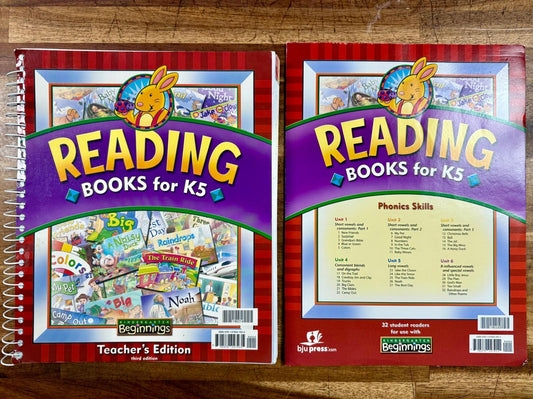 BJU Beginnings Reading Books for K5 SET: Teacher's Edition & 32 Readers, 3rd Edition