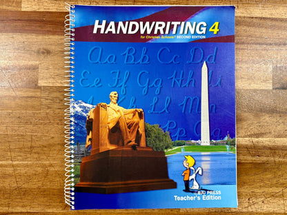 BJU Handwriting 4 Teacher's Edition, 2nd Edition
