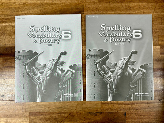 ABeka Spelling Vocabulary & Poetry 6 Student Tests and Test Key, 6th ed (2010)