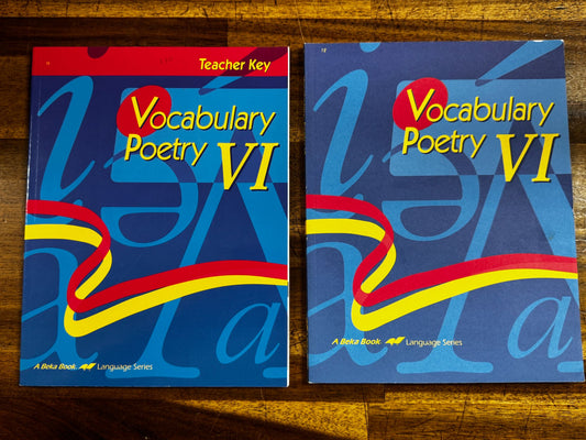 Abeka Vocabulary Poetry VI 3rd Ed Worktext, Key & Quizzes