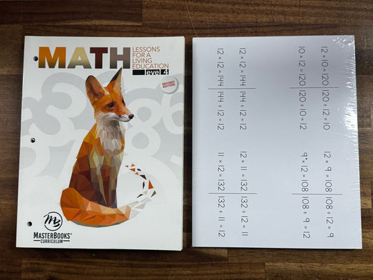 Master Books Math Level 4 w. Multiplication Cards
