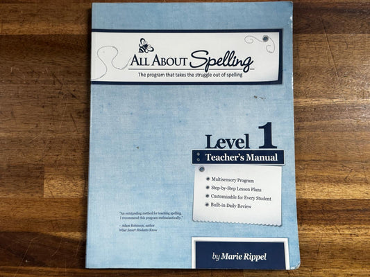All About Spelling Level 1 Teacher’s Manual