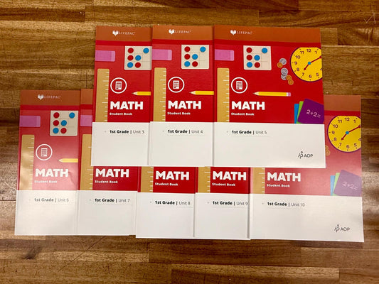 LIFEPAC Math Grade 1 — Teacher’s Guide & Units 3–10 (Student Worktexts)