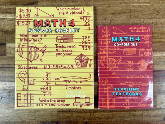 Teaching Textbooks Math 4 CD-ROM Set & Answer Booklet SET