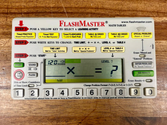 FlashMaster Math Tables MT1A – Electronic Learning Tool (Tested, Works)