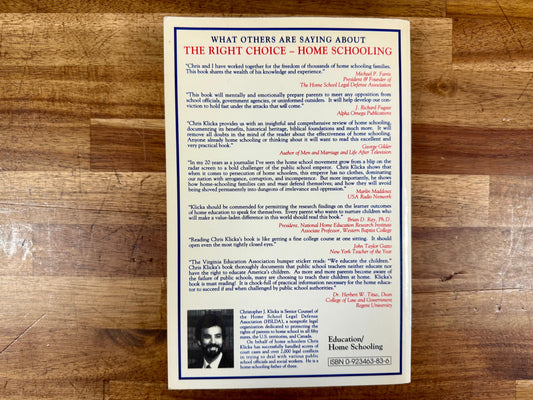 The Right Choice: Home Schooling – Christopher Klicka