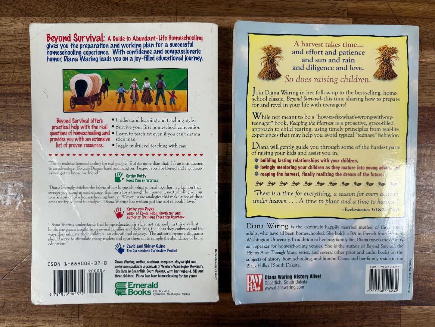 Abundant-Life Homeschooling Set – Beyond Survival & Reaping the Harvest by Diana Waring