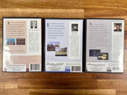 Creation Ministries International – DVD Lot of 3: Rocks & Ages, Rocks Around the Clock, & Origins in the Modern World